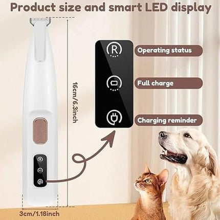 HMA Dog and cat USB Rechargeable Pet Hair Trimmer and Paw Grooming Clipper for Cats And Dogs