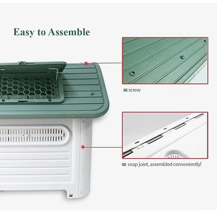 HMA Dog House Plastic X large for Dog With Metal Door And Sky Window