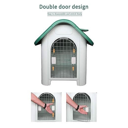 HMA Dog House Plastic X large for Dog With Metal Door And Sky Window