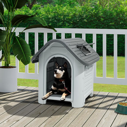 HMA Dog House Plastic X large for Dog With Metal Door And Sky Window