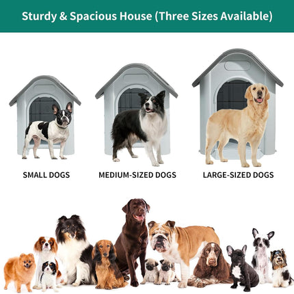 HMA Dog House Plastic X large for Dog With Metal Door And Sky Window