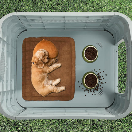 HMA Dog House Plastic X large for Dog With Metal Door And Sky Window