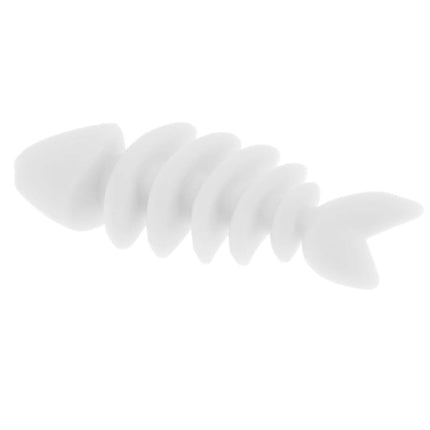 HMA Dog Pet Glow in the Dark Fish Skeleton Chew Toy Safe Dental Teether White