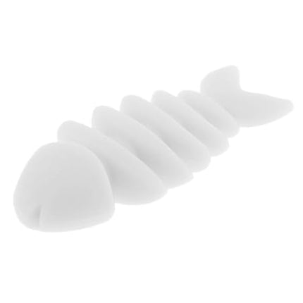 HMA Dog Pet Glow in the Dark Fish Skeleton Chew Toy Safe Dental Teether White