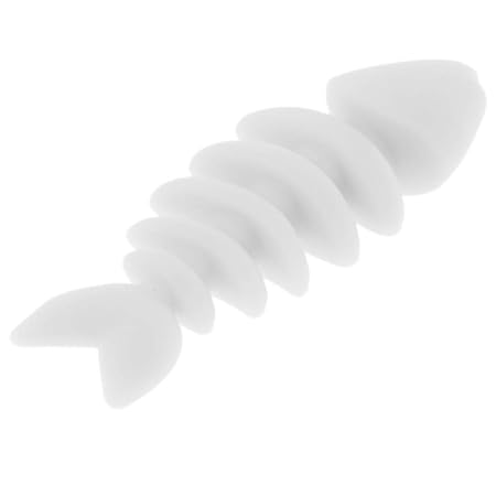 HMA Dog Pet Glow in the Dark Fish Skeleton Chew Toy Safe Dental Teether White