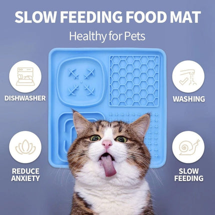 HMA Dog Slow Feeding Lick Mat For Pet Baby Blue