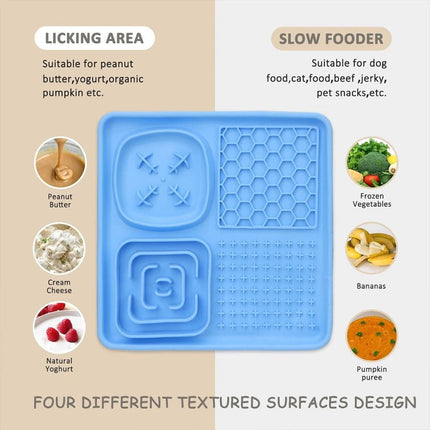 HMA Dog Slow Feeding Lick Mat For Pet Baby Blue