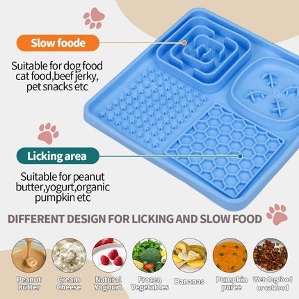 HMA Dog Slow Feeding Lick Mat For Pet Baby Blue