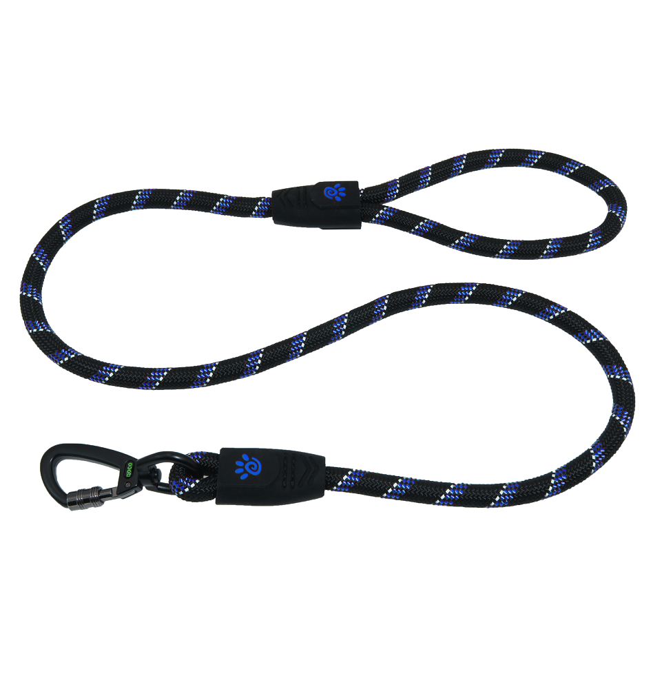 Doco Black and blue Reflective Rope Dog Leash 12.5cm