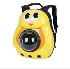 Yabe Pet Carrier Backpack With Window white with Black and Yellow