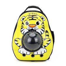 Yabe Pet Carrier Backpack With Window white with Black and Yellow