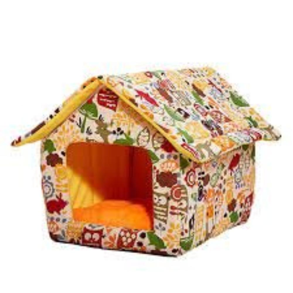 Home bed for dogs and cats orange color