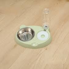 Dispenser And Feeder With Stainless bowl For Pets