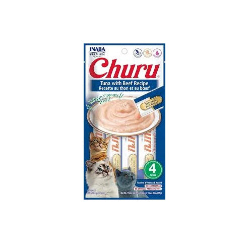 Inaba Churu Creamy Cat Treats with Tuna and Beef 4 in 14 gr