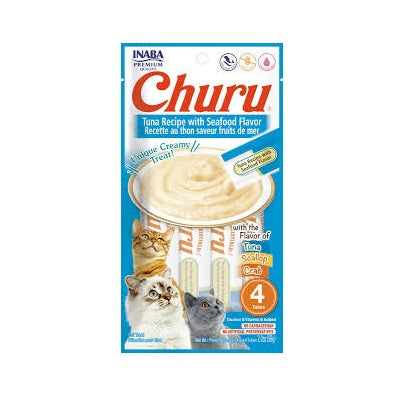 Inaba Churu Creamy Cat Treats with Tuna and Seafood 4 in 14 gr