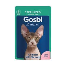 Gosbi Delicat Loaf Wet Food with Chicken and Shrimp for Sterilized Cats 70 gr