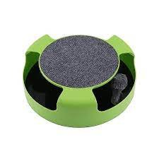 Dougez Feline Frenzy Green Scratch Pad with Cat Teaser Toy