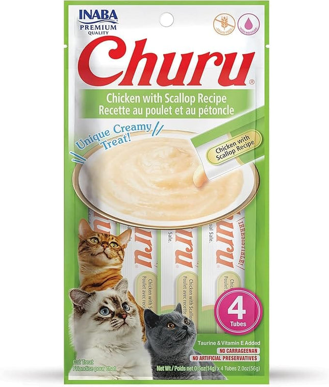 Inaba Cat Inaba Churro Cat Treats Harissa Chicken with Scallops 4 in 14 g