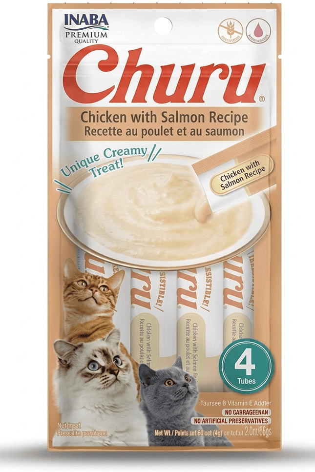 Inaba Cat Inaba Churro Chicken and Salmon Treat for Cat 4 in 14 g