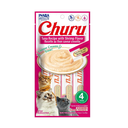 Inaba Cat Inaba Churu Creamy Tuna Cat Treats Shrimp Flavor 4 in 14 gr