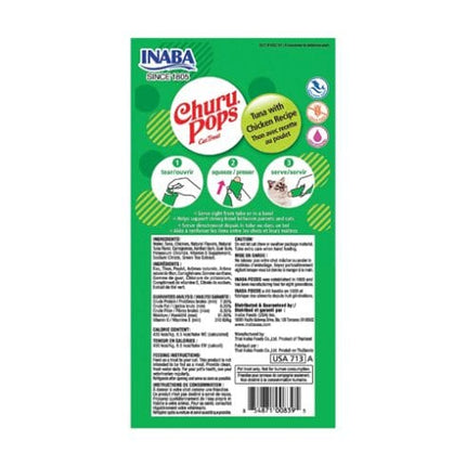 Inaba Cat Inaba Churu Pops Cat Treats with Tuna and Chicken 4 in 15 gr