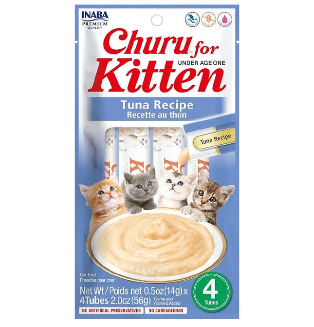 Inaba Cat Inaba Churu Skin and Coat Creamy tuna Treats for Kittens 4 in 14 gr