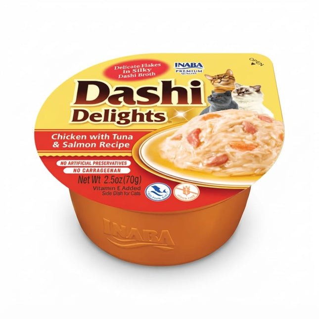 Inaba Cat Inaba Dashi Delights Cat Side Dish Chicken with Tuna And Salmon Recipe  70g