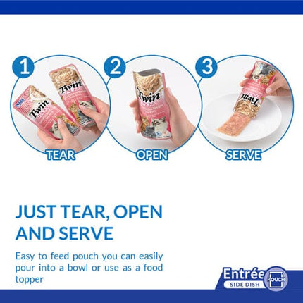 Inaba Cat Inaba Twin Chicken, Scallops and Tuna Cat Treats in Scallop Broth 2 in 40 gr
