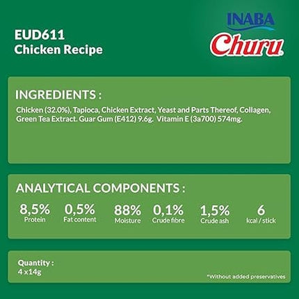 Inaba Dog Inaba Churu Rolls Chicken Recipe Dog Treats  56 g 4 Sticks