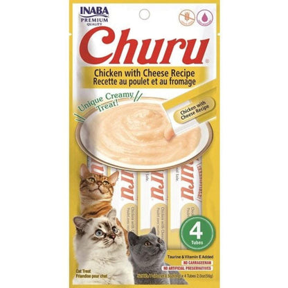 Inaba Churu Creamy Cat Treats with Chicken and Cheese 4 in 14 gr