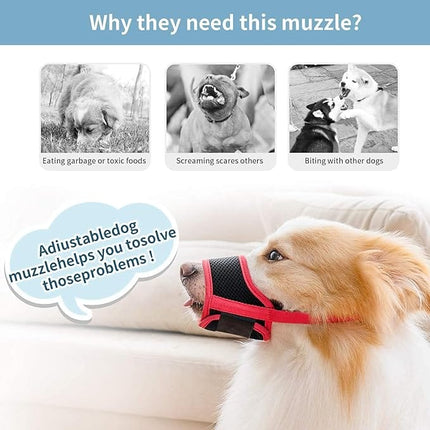 IREENUO Dog IREENUO Breathable Mesh Dog Muzzle Adjustable Soft Fabric Lead for Biting And Barking Prevention XS