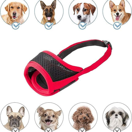 IREENUO Dog IREENUO Breathable Mesh Dog Muzzle Adjustable Soft Fabric Lead for Biting And Barking Prevention XS