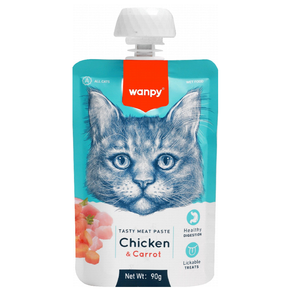 Wanpy Cat Treat Paste with Chicken and Carrot 90 gr