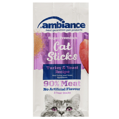 Ambiance Stick Treats with Turkey and Yeast for Adult Cats 3 x 5 gr