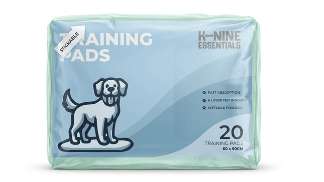 K-Nine Dog K-Nine Essentials Stickable Dog Training Pads 20 Pack 60x90cm  6 Layer Absorption