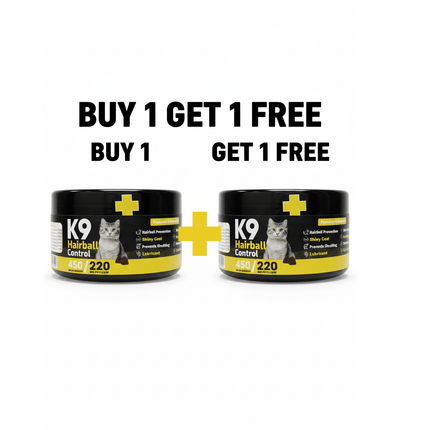 K9 Cat K9 Supplement For Cats Hairball Control 60 Pcs buy One Get One Free