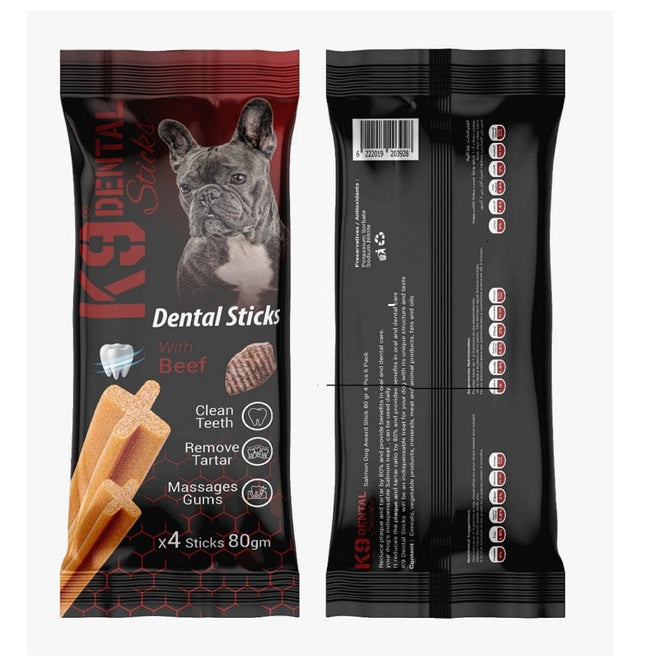 K9 Dog K9 Dental Stick Dog Treats with Beef 4 Pieces 80 gr