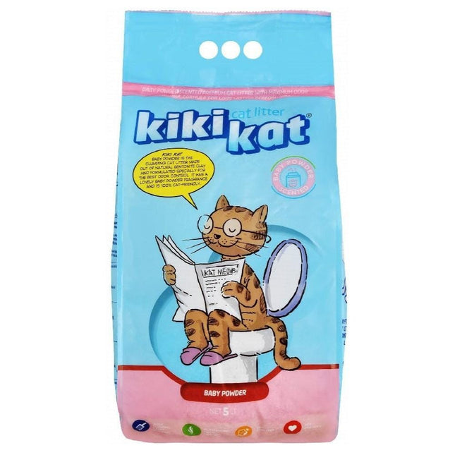 Kiki Kat Cat Kiki Kat White Bentonite Clumping Cat Litter Baby Powder 5 L