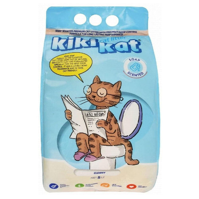 Kiki Kat Cat Kiki Kat White Bentonite Clumping Cat Litter Cleany 5 L