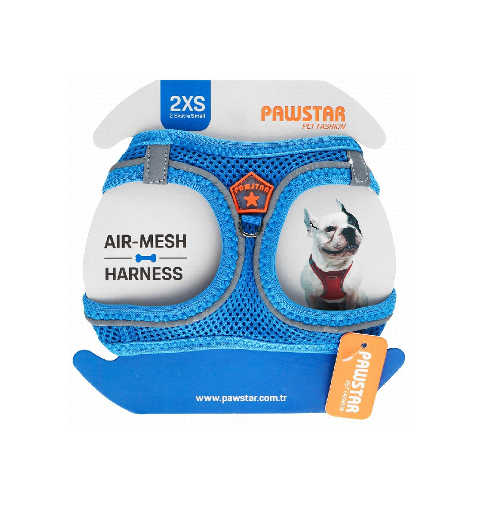 حزام كلب Pawstar 2XS Neon Blue Air Mesh من 24 إلى 28 سم