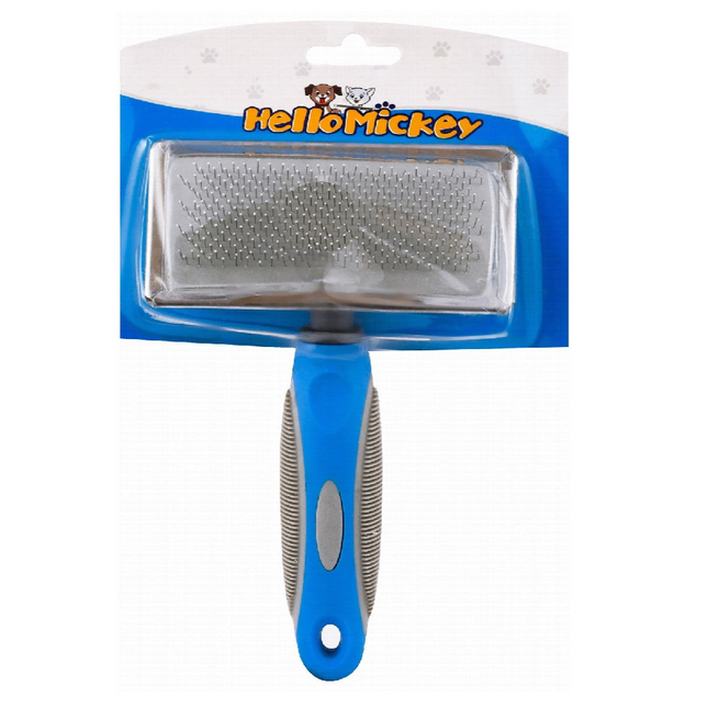 Hello Mickey Blue and Gray Pet Slicker Brush m