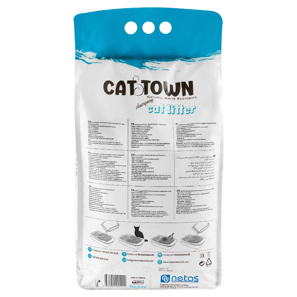 Cat Town White Bentonite Clumping Cat Litter Marseille soap Scent 10 L