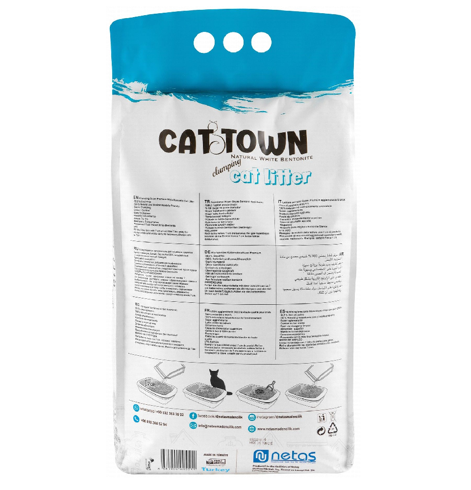 Cat Town White Bentonite Clumping Cat Litter Marseille soap Scent 5 L