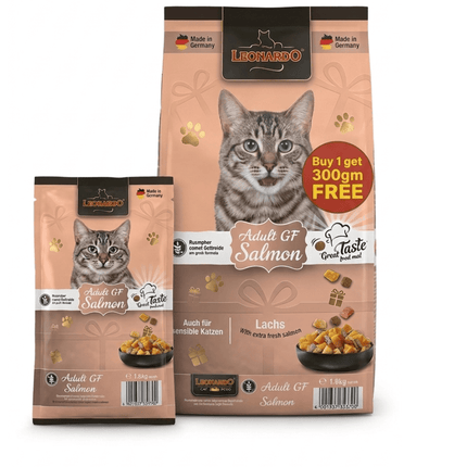 Leonardo Cat Leonardo Dry Food For Adult Cat GF With Salmon 1.8 Kg And Free 300 g Gift Pack