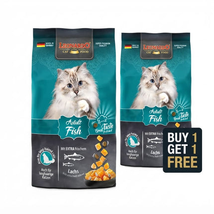 Leonardo Cat Leonardo Dry Food For Adult Cats With Fish 1.8 kg Buy one get one free