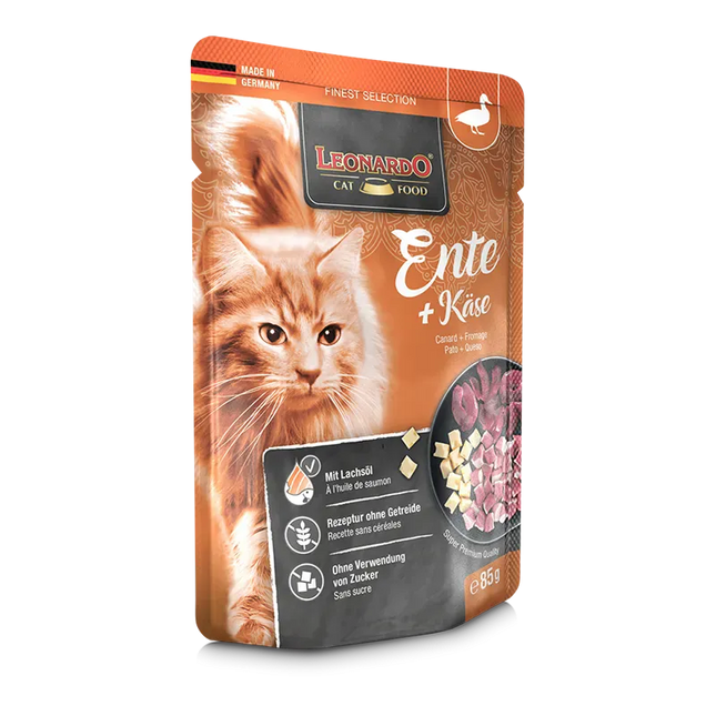 LEONARDO Cat Leonardo Wet Food Adult Cat with Duck and Cheese 85 gr