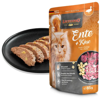 LEONARDO Cat Leonardo Wet Food Adult Cat with Duck and Cheese 85 gr