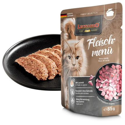 LEONARDO Cat Leonardo Wet Food adult Cat with Meat menu 85 gr