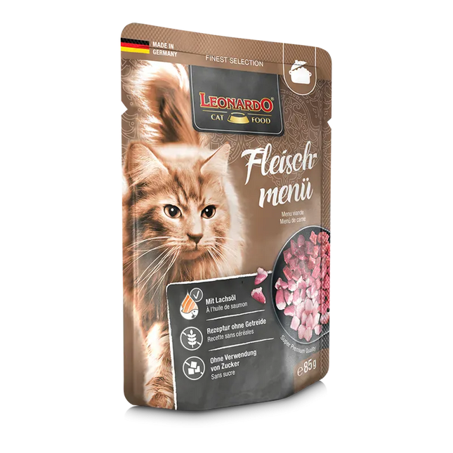 LEONARDO Cat Leonardo Wet Food adult Cat with Meat menu 85 gr