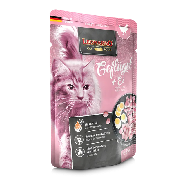 LEONARDO Cat Leonardo Wet Food adult Cat with Poultry and Egg 85 gr